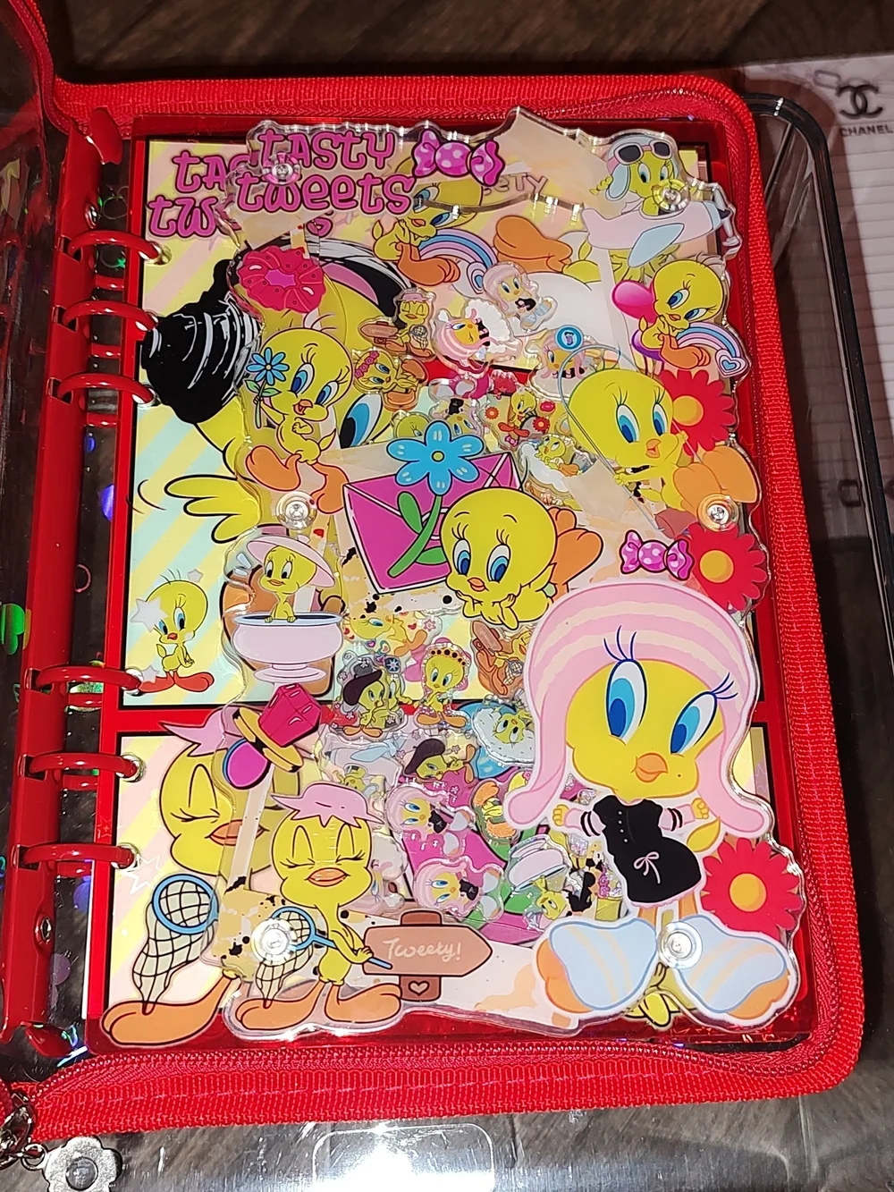 New! A5 Size Tweety Bird Acrylic Shaker Notebook